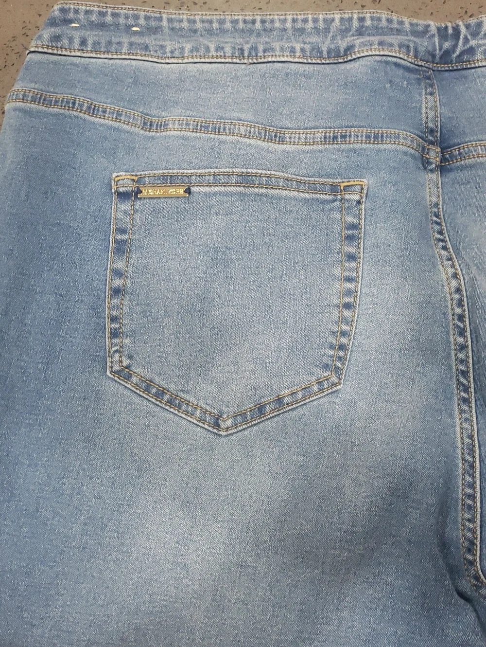 Michael Kors Light Blue Stretch Denim Boot Cut Jeans with Grommet Detail, 20W
